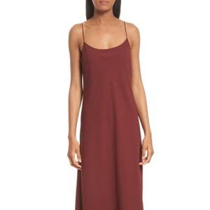 Theory Rosina Crepe Slip Dress, Chili